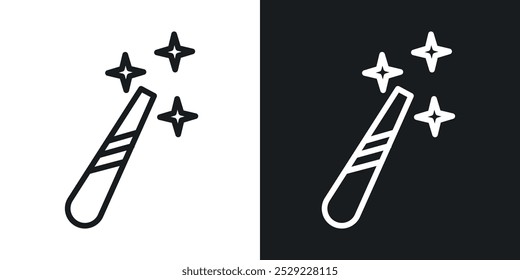 Magic icon in Thin line black color. flat simple vector symbols illustration.