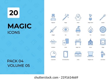 Magic icons collection. Set contains such Icons as group, halloween, hat, and more