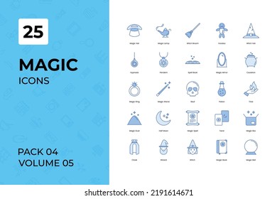 Magic icons collection. Set contains such Icons as group, halloween, hat, and more