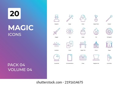Magic icons collection. Set contains such Icons as group, halloween, hat, and more