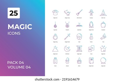 Magic icons collection. Set contains such Icons as group, halloween, hat, and more