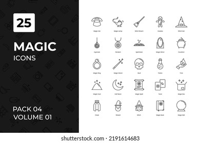 Magic icons collection. Set contains such Icons as group, halloween, hat, and more