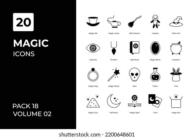 Magic icons collection. Set contains such Icons as book, clipart, clothing, collection, and more	