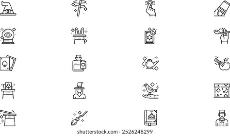 Magic icons High-Quality Vector Icons Collection with Editable Stroke. Ideal for Professional and Creative Projects.