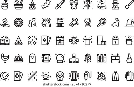 Magic icons High-Quality Vector Icons Collection with Editable Stroke. Ideal for Professional and Creative Projects