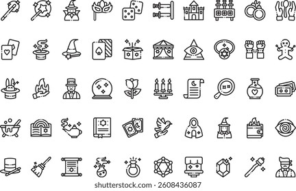 Magic icons High-Quality Vector Icons Collection with Editable Stroke. Ideal for Professional and Creative Projects