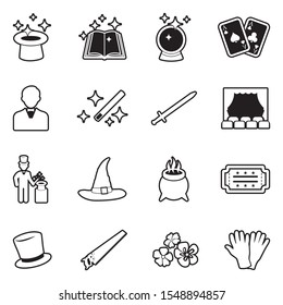 Magic Icons. Line With Fill Design. Vector Illustration.