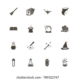 Magic icons. Perfect black pictogram on white background. Flat simple vector icon.