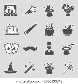 Magic Icons. Set 2. Sticker Design. Vector Illustration.