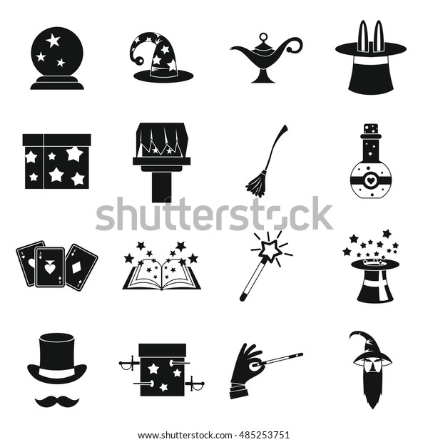 Magic Icons Set Simple Style Magician Stock Vector (Royalty Free ...