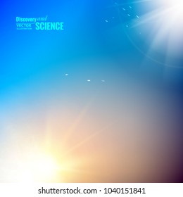 Magic illustration of blue science background. Vector illustration contains transparencies.