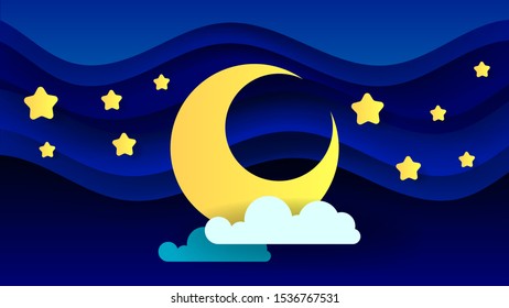Magic Illustration With Moon And Different Elements Of Space. Stars, Space, Planets. Vector Illustration