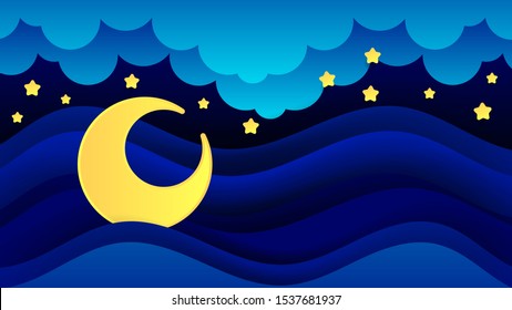 Magic Illustration With Moon And Different Elements Of Space. Stars, Space, Planets. Vector Illustration