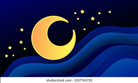 Magic Illustration With Moon And Different Elements Of Space. Stars, Space, Planets. Vector Illustration