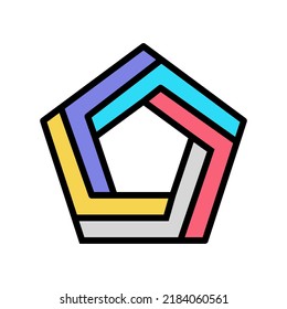 magic impossible geometric shape color icon vector. magic impossible geometric shape sign. isolated symbol illustration