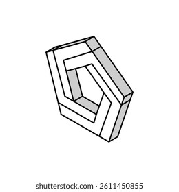 magic impossible geometric shape isometric icon vector. magic impossible geometric shape sign. isolated symbol illustration