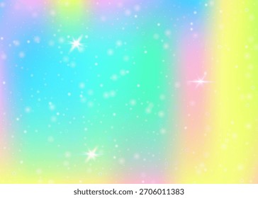 Magic Invitation. Green Unicorn Gradient. Fairy Hologram. Iridescent Pastel Effect. Yellow Blurred Pattern. Blue Galaxy Background. Princess Backdrop. Candy Magic Invitation.