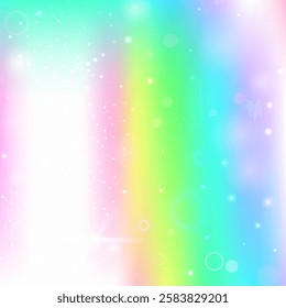 Magic Invitation. Pink Princess Pattern. Fairy Gradient. Iridescent Universe Mesh. Purple Abstract Hologram. Blue Mystical Background. Girl Glitter. Candy Magic Invitation.