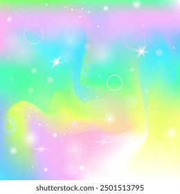 Magic Invitation. Pink Unicorn Pattern. Princess Background. Fairytale Mystical Effect. Purple Colorful Gradient. Lilac Blurred Hologram. Fairy Backdrop. Dream Magic Invitation.