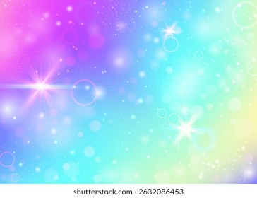 Magic Invitation. Purple Rainbow Hologram. Fairy Background. Holographic Pastel Invite. Pink Cosmic Gradient. Blue Abstract Pattern. Kawaii Glitter. Neon Magic Invitation.