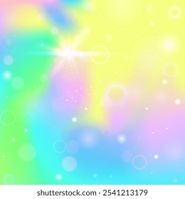 Magic Invitation. Purple Unicorn Gradient. Fairy Pattern. Iridescent Sparkles Invite. Pink Cosmic Hologram. Blue Pastel Background. Girl Texture. Dream Magic Invitation.