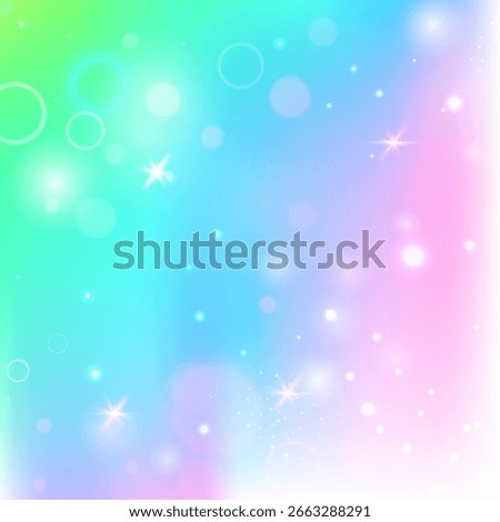 Magic Invitation. Yellow Unicorn Background. Kawaii Gradient. Holographic Girlish Mesh. Green Blurred Pattern. Pink Abstract Hologram. Rainbow Glitter. Cute Magic Invitation.
