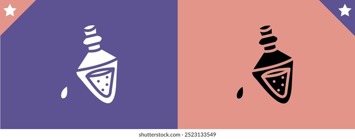 Magic jar icon. Cartoon illustration of a bottle with witchcraft potion isolated on a white background. Vector 10 EPS.