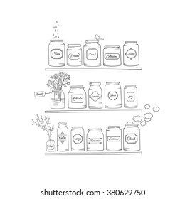 Magic jars.Graphic illustration.