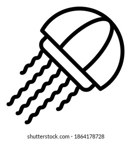 Magic jellyfish icon. Outline magic jellyfish vector icon for web design isolated on white background