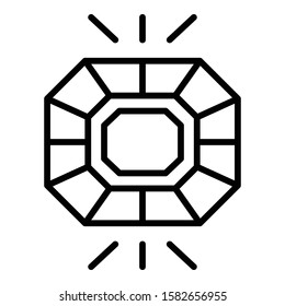 Magic jewel icon. Outline magic jewel vector icon for web design isolated on white background
