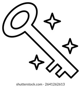Magic Key icon simple flat icon vector symbol