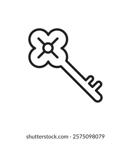 Magic Key icon Simple thin outline