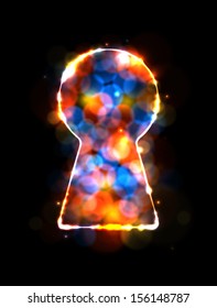 Magic keyhole. Eps10 vector image.
