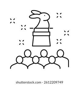 magic kids party line icon vector. magic kids party sign. isolated contour symbol black illustration