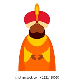 Magic king epiphany icon. Flat illustration of magic king epiphany vector icon for web design