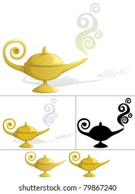 Magic lamp in 5 variations. 