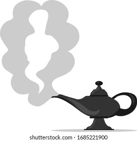 Magic Lamp Of Aladdin. Aladdin's Magic Lamp Icon. Vector Illustration. Vector.