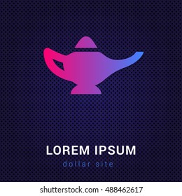 Magic Lamp Blue & Red colorfull gradient attractive bright material Icon / Logo Design