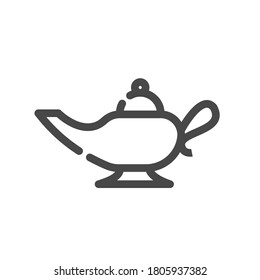 magic lamp flat outline halloween icon