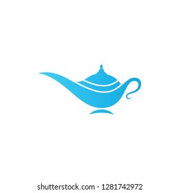 magic lamp genie icon logo template