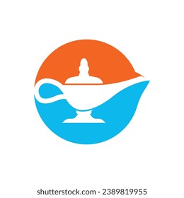 plantilla de logotipo del icono del género de la lámpara mágica