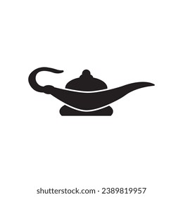 magic lamp genie icon logo template