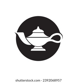 plantilla de logotipo del icono del género de la lámpara mágica