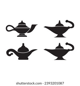 plantilla de logotipo del icono del género de la lámpara mágica