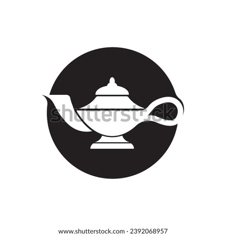 magic lamp genie icon logo template