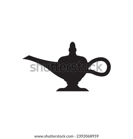 magic lamp genie icon logo template