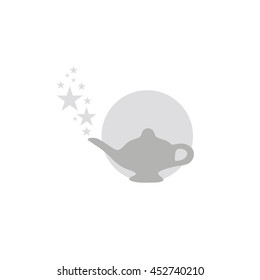 Magic lamp grey color icon. vector. pictogram
