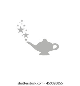 Magic lamp grey color icon. vector. pictogram