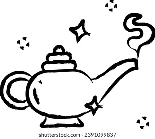 Magic lamp hand drawn vector illustrations