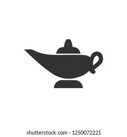 Magic lamp. Icon Flat